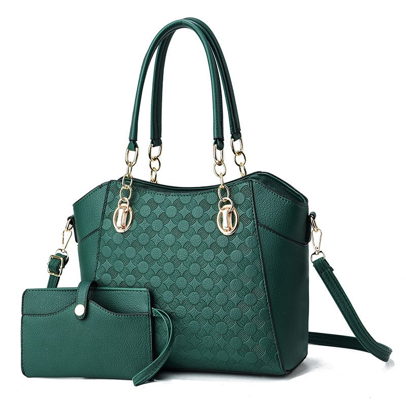 Mother-in-Child Bag Autumn and Winter PU Leather Large Capacity Tote Bag Women's Chain Shoulder Bag - Korvel