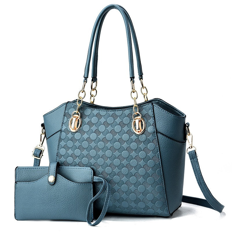 Mother-in-Child Bag Autumn and Winter PU Leather Large Capacity Tote Bag Women's Chain Shoulder Bag - Korvel