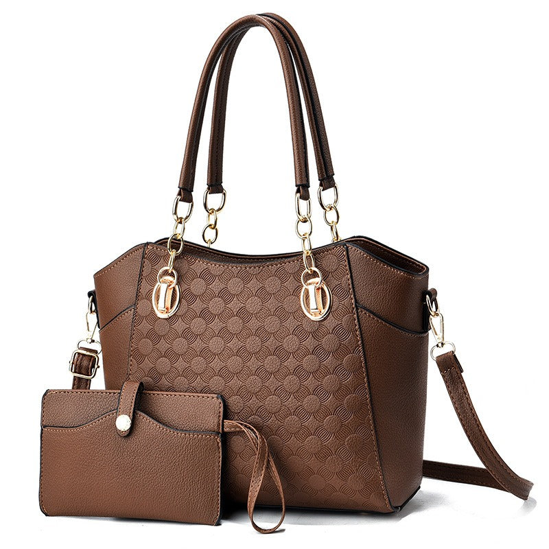 Mother-in-Child Bag Autumn and Winter PU Leather Large Capacity Tote Bag Women's Chain Shoulder Bag - Korvel