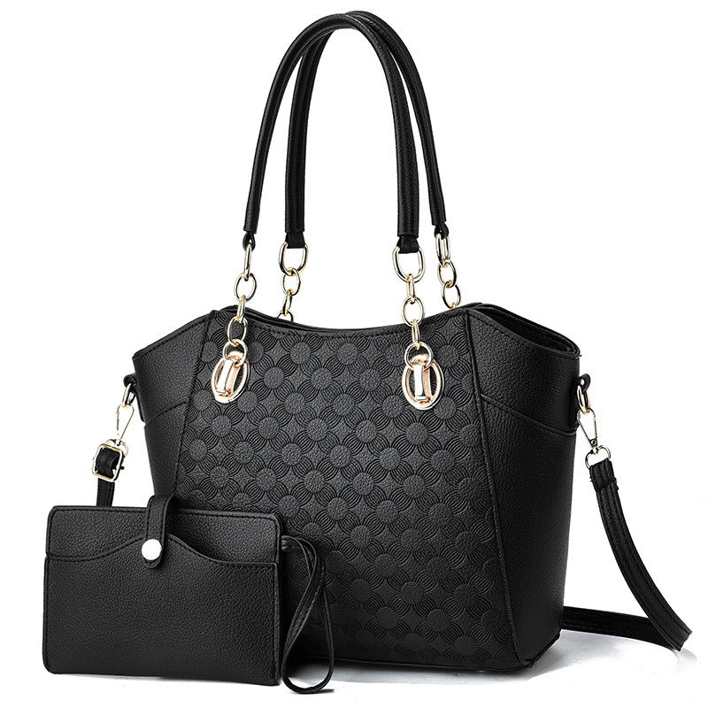 Mother-in-Child Bag Autumn and Winter PU Leather Large Capacity Tote Bag Women's Chain Shoulder Bag - Korvel