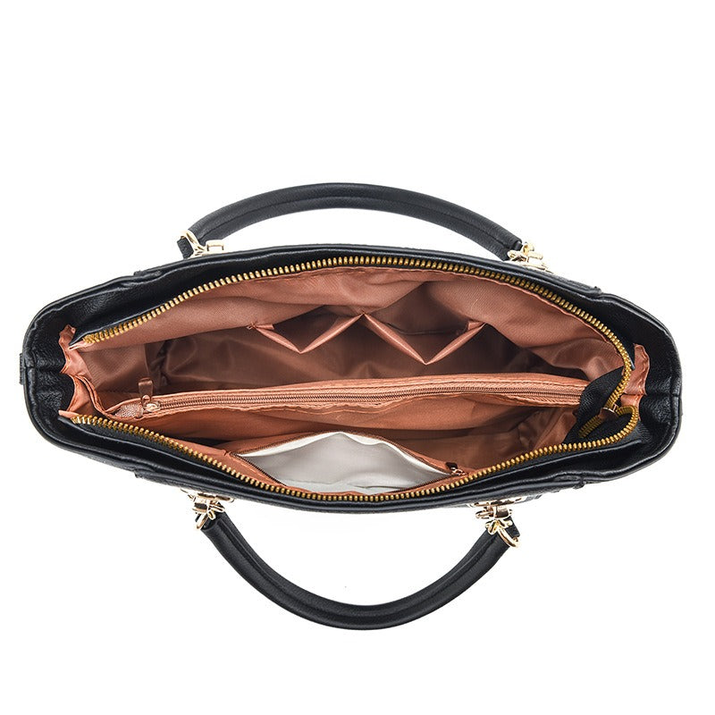 Mother-in-Child Bag Autumn and Winter PU Leather Large Capacity Tote Bag Women's Chain Shoulder Bag - Korvel