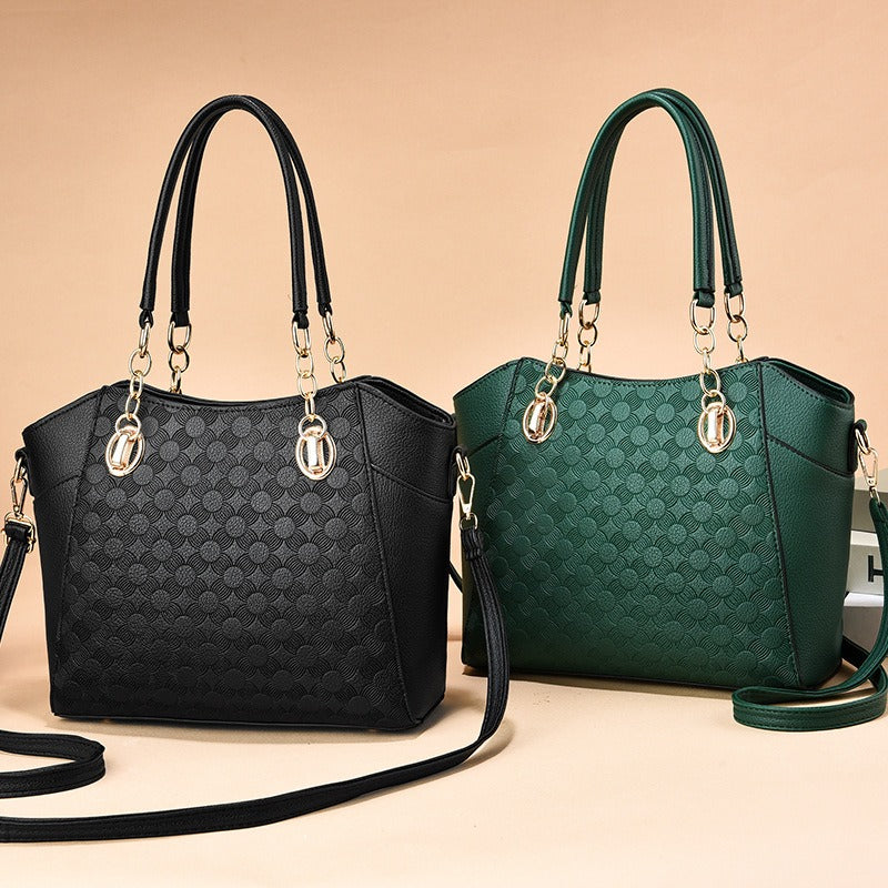 Mother-in-Child Bag Autumn and Winter PU Leather Large Capacity Tote Bag Women's Chain Shoulder Bag - Korvel