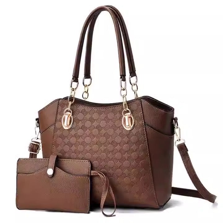 Mother-in-Child Bag Autumn and Winter PU Leather Large Capacity Tote Bag Women's Chain Shoulder Bag - Korvel