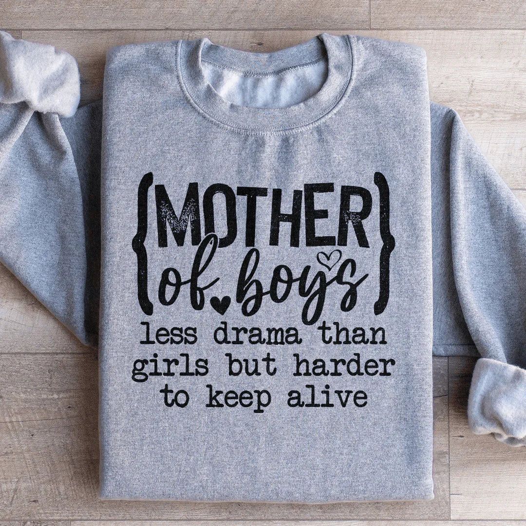 Sweatshirt Maman de Garçons : Moins de Drame, Plus d'Amour
