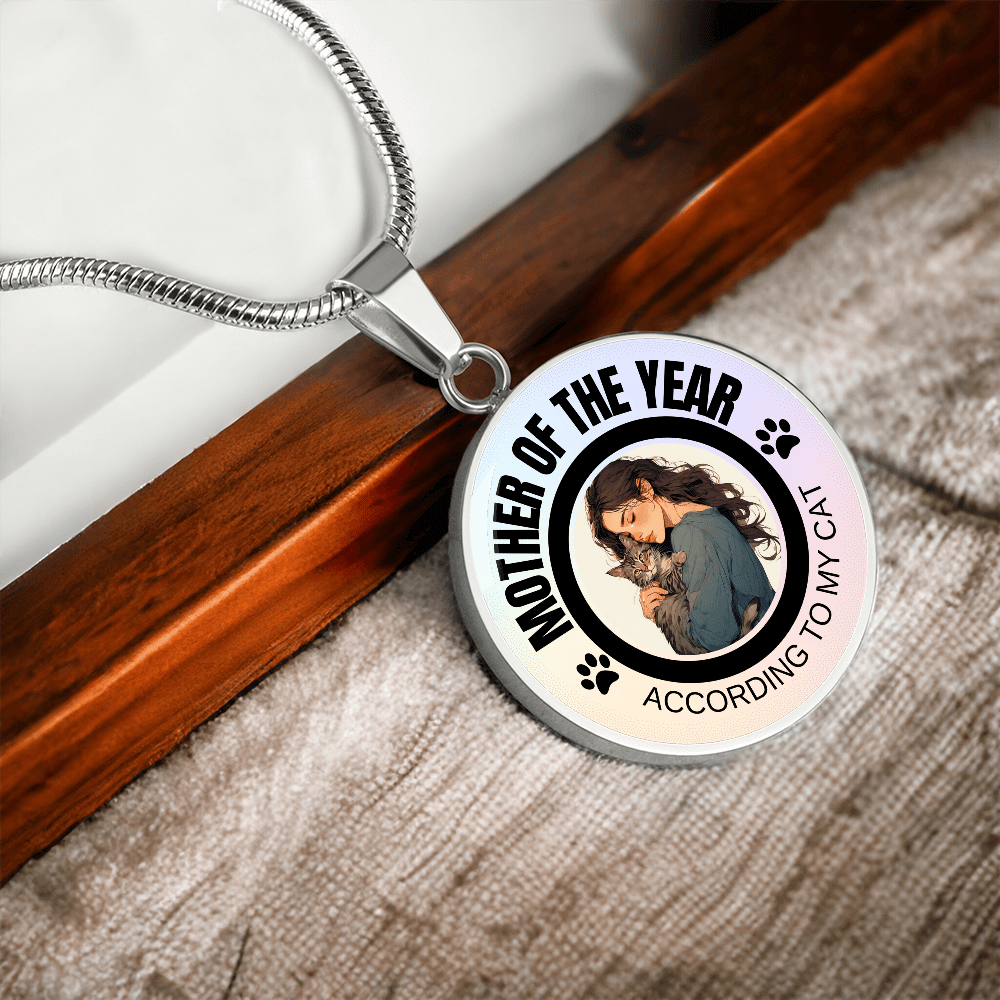 Collier thématique Maman de l'année pour les amoureux des chats