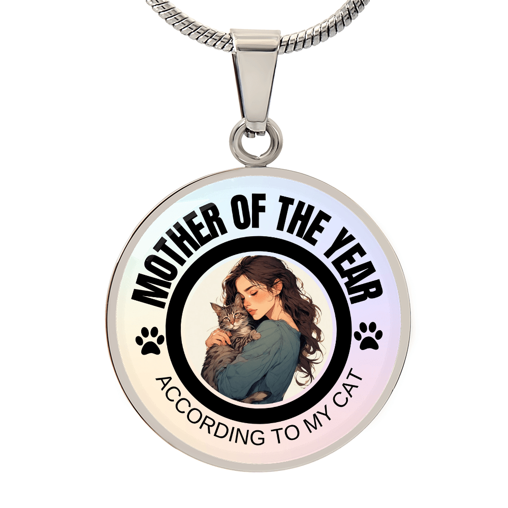 Collier thématique Maman de l'année pour les amoureux des chats