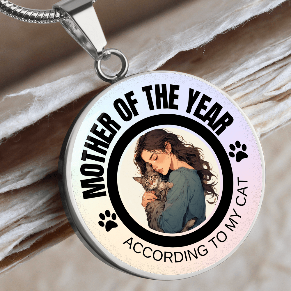 Collier thématique Maman de l'année pour les amoureux des chats