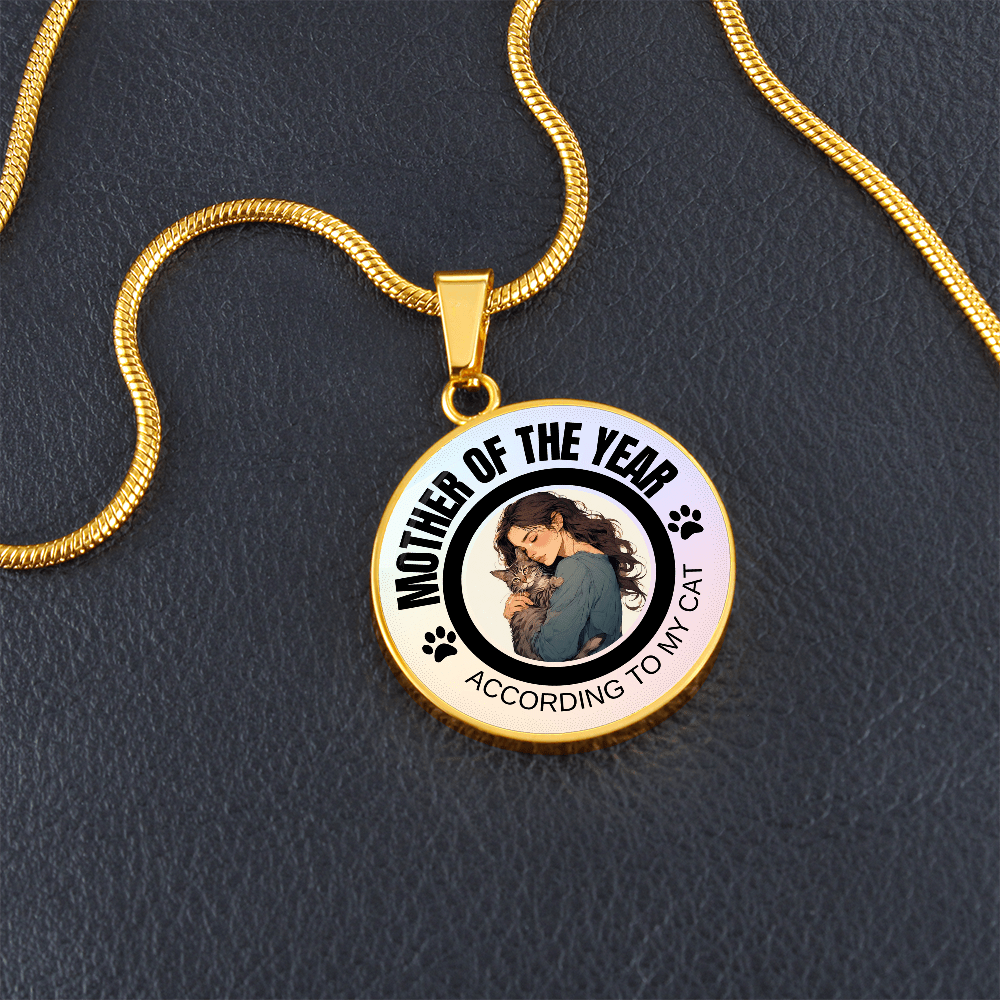 Collier thématique Maman de l'année pour les amoureux des chats
