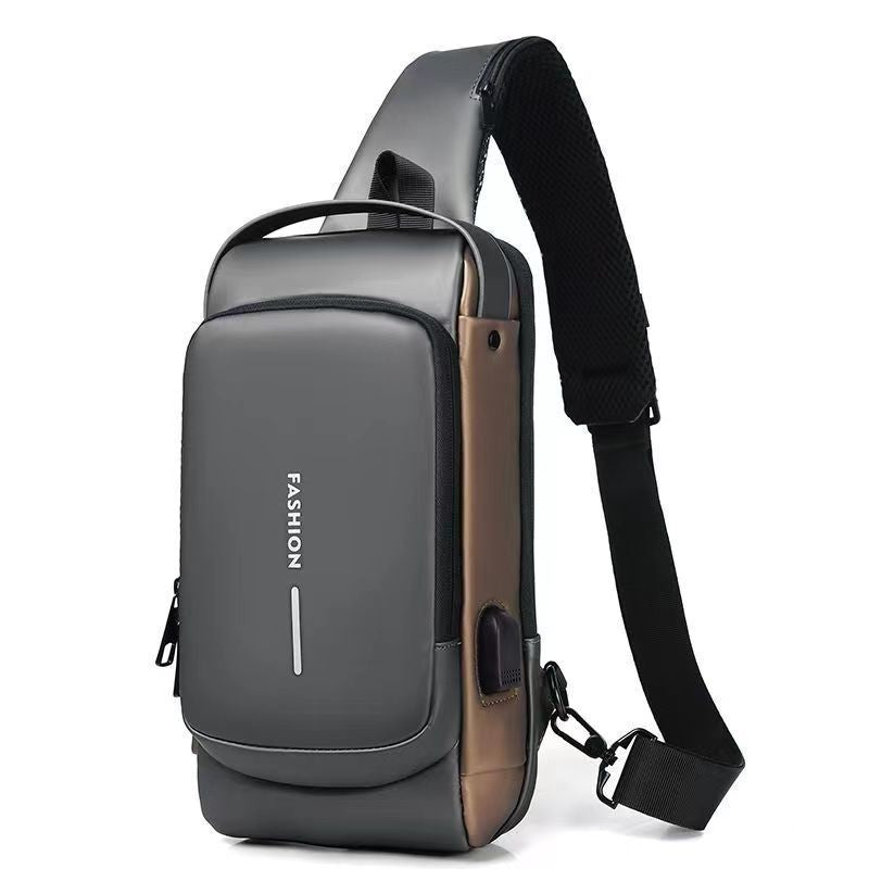 Motorcycle bag password anti-theft chest bag men's shoulder bag large capacity casual men's bag multifunctional crossbody bag - Korvel