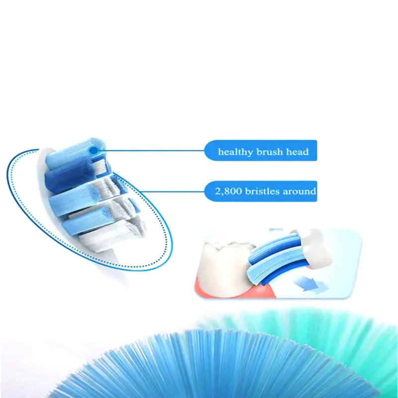 Cepillo de dientes electroacústico ultrasónico con dos cabezales de cepillo adicionales
