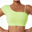 Crop Top Actif à Épaule Oblique