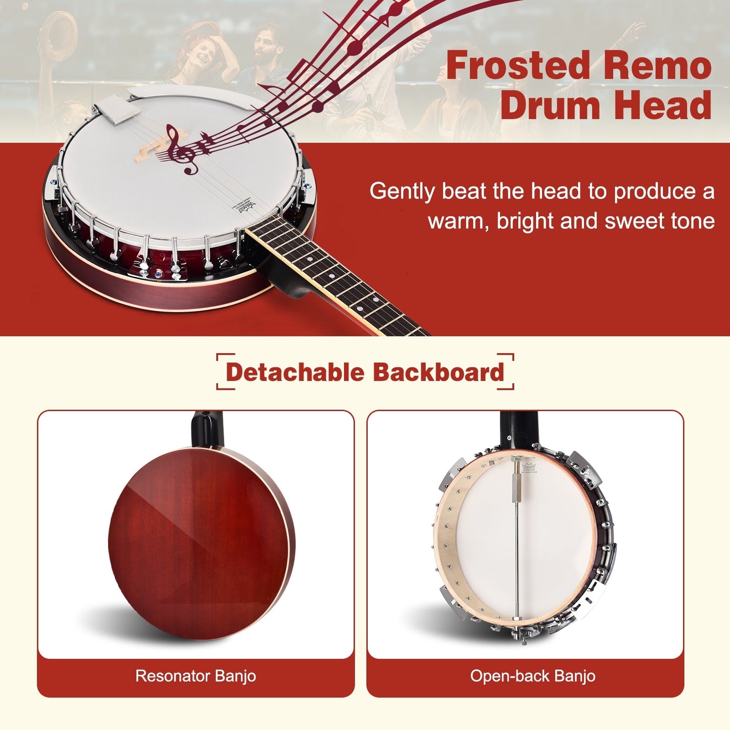5-String Geared Tunable Banjo with Case