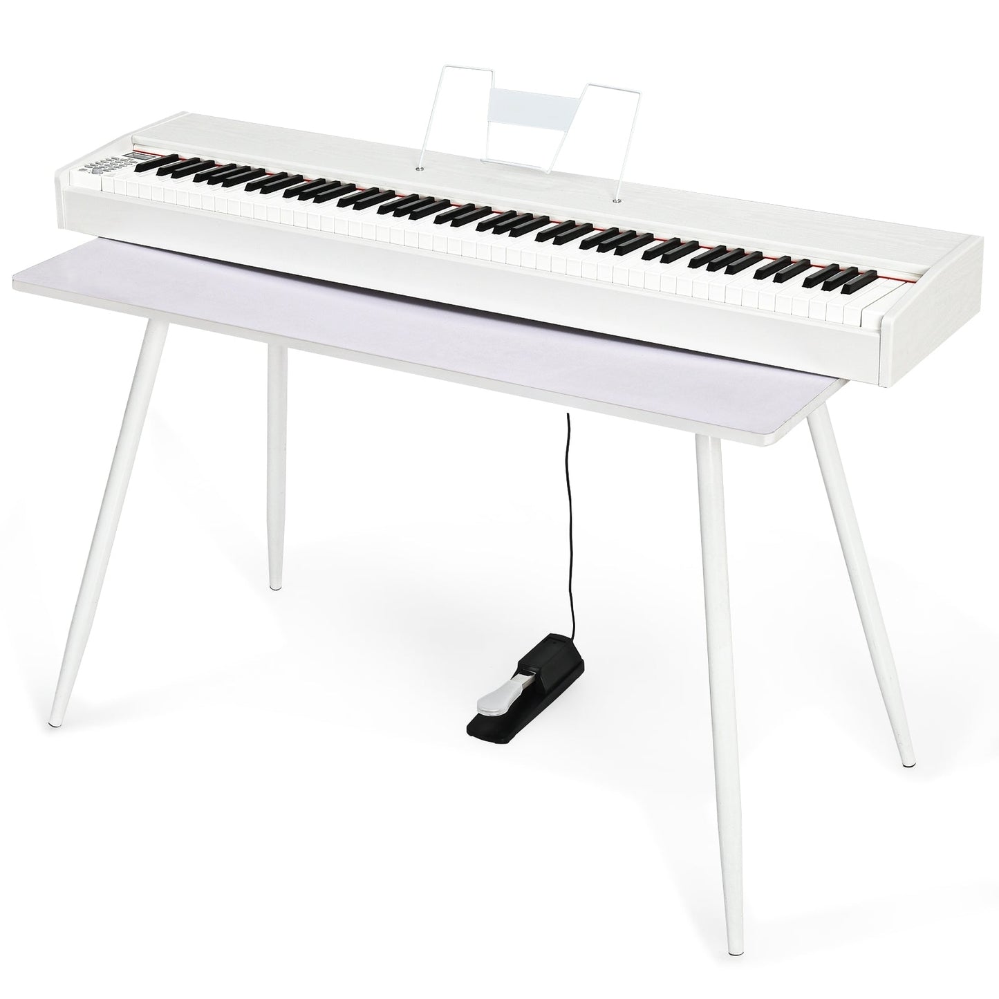 Piano Digital de 88 Teclas de Tamaño Completo con Teclado Pesado - Blanco