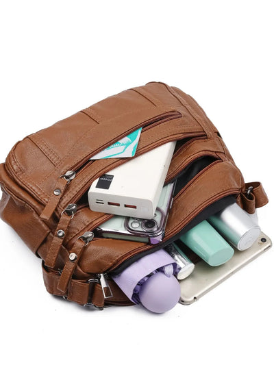 Elegant Multi-Compartment Crossbody Bag