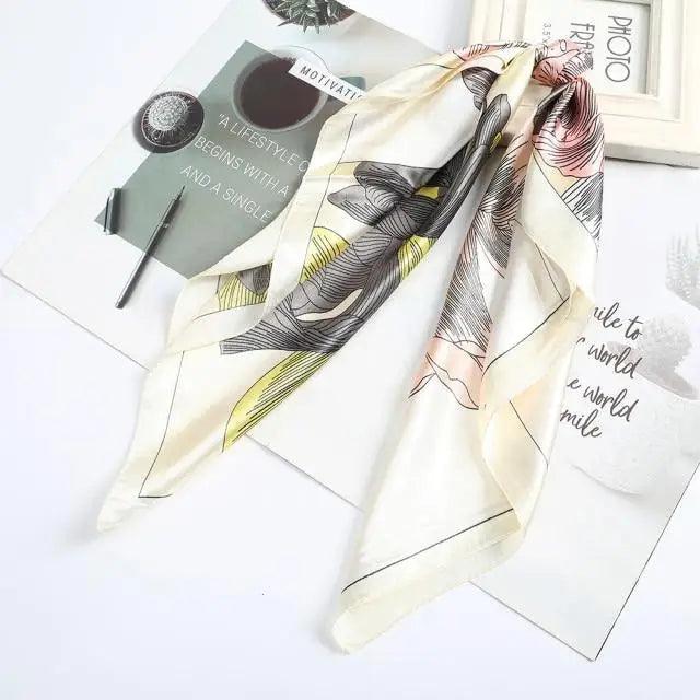 Versatile 60x60cm Silk Scarf - Chic Hair & Neck Accessory for Women - Korvel