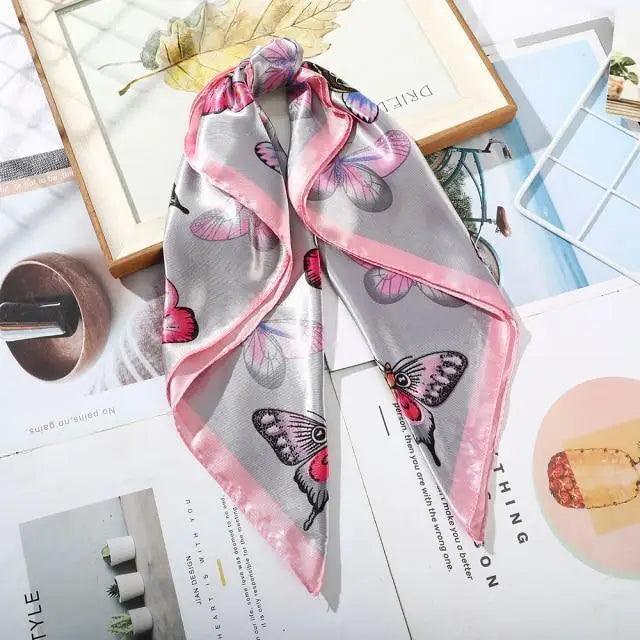 Versatile 60x60cm Silk Scarf - Chic Hair & Neck Accessory for Women - Korvel