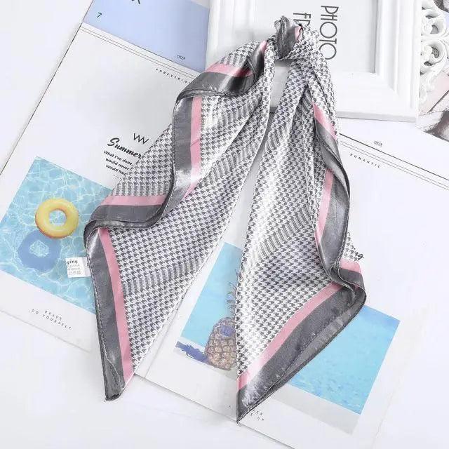 Versatile 60x60cm Silk Scarf - Chic Hair & Neck Accessory for Women - Korvel