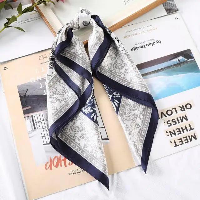 Versatile 60x60cm Silk Scarf - Chic Hair & Neck Accessory for Women - Korvel