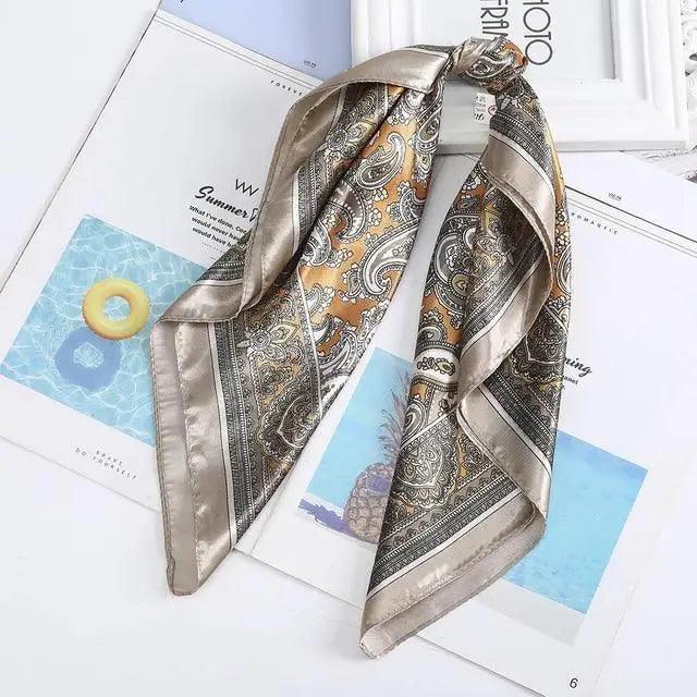 Versatile 60x60cm Silk Scarf - Chic Hair & Neck Accessory for Women - Korvel
