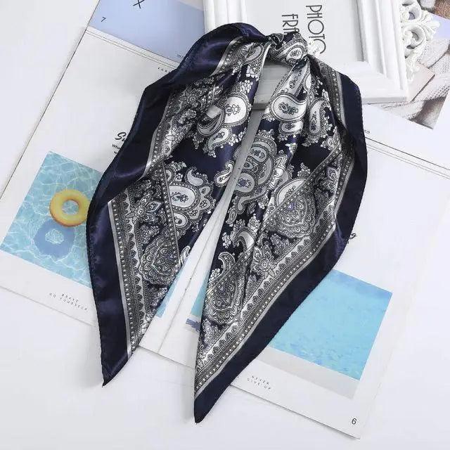 Versatile 60x60cm Silk Scarf - Chic Hair & Neck Accessory for Women - Korvel