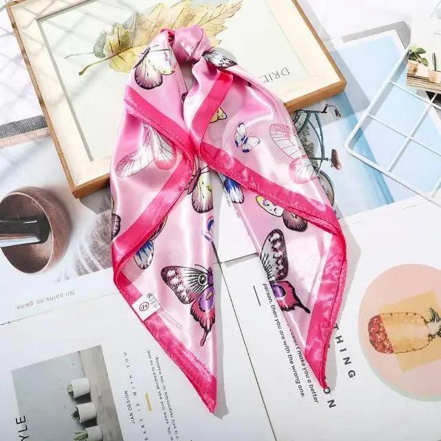 Versatile 60x60cm Silk Scarf - Chic Hair & Neck Accessory for Women - Korvel