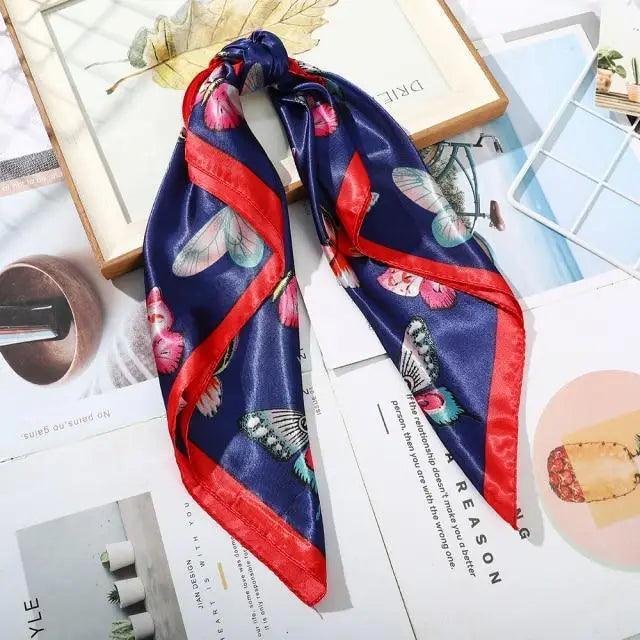 Versatile 60x60cm Silk Scarf - Chic Hair & Neck Accessory for Women - Korvel