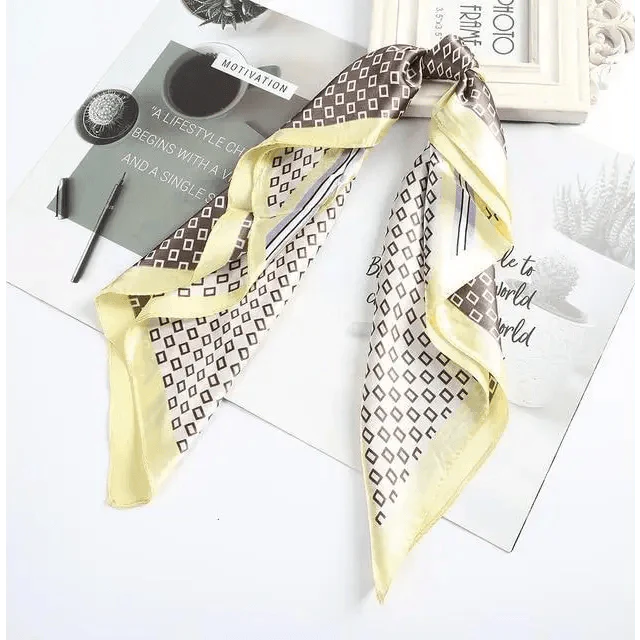 Versatile 60x60cm Silk Scarf - Chic Hair & Neck Accessory for Women - Korvel