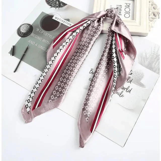 Versatile 60x60cm Silk Scarf - Chic Hair & Neck Accessory for Women - Korvel