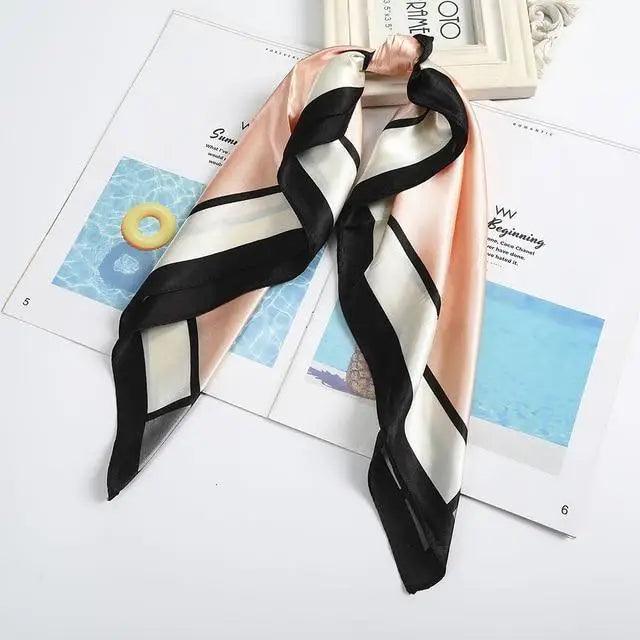 Versatile 60x60cm Silk Scarf - Chic Hair & Neck Accessory for Women - Korvel