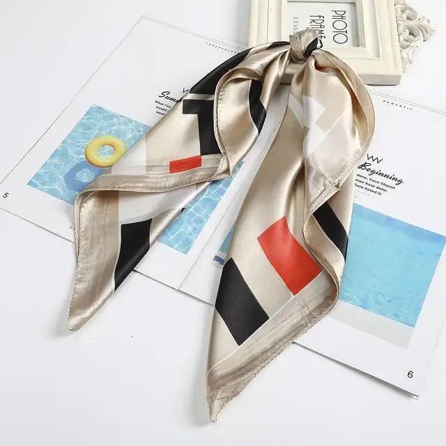Versatile 60x60cm Silk Scarf - Chic Hair & Neck Accessory for Women - Korvel