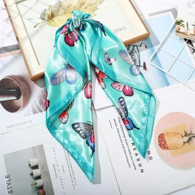 Versatile 60x60cm Silk Scarf - Chic Hair & Neck Accessory for Women - Korvel