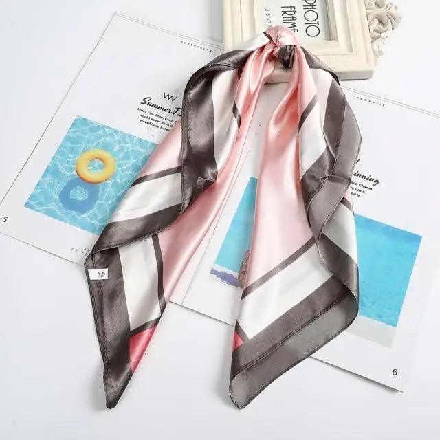 Versatile 60x60cm Silk Scarf - Chic Hair & Neck Accessory for Women - Korvel
