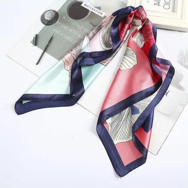 Versatile 60x60cm Silk Scarf - Chic Hair & Neck Accessory for Women - Korvel