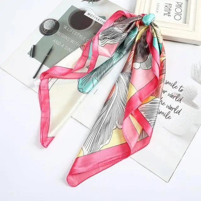 Versatile 60x60cm Silk Scarf - Chic Hair & Neck Accessory for Women - Korvel