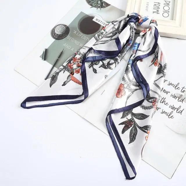 Versatile 60x60cm Silk Scarf - Chic Hair & Neck Accessory for Women - Korvel