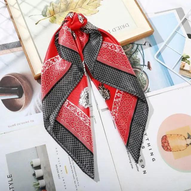 Versatile 60x60cm Silk Scarf - Chic Hair & Neck Accessory for Women - Korvel