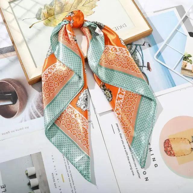 Versatile 60x60cm Silk Scarf - Chic Hair & Neck Accessory for Women - Korvel