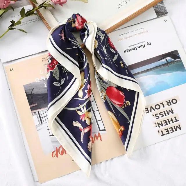 Versatile 60x60cm Silk Scarf - Chic Hair & Neck Accessory for Women - Korvel
