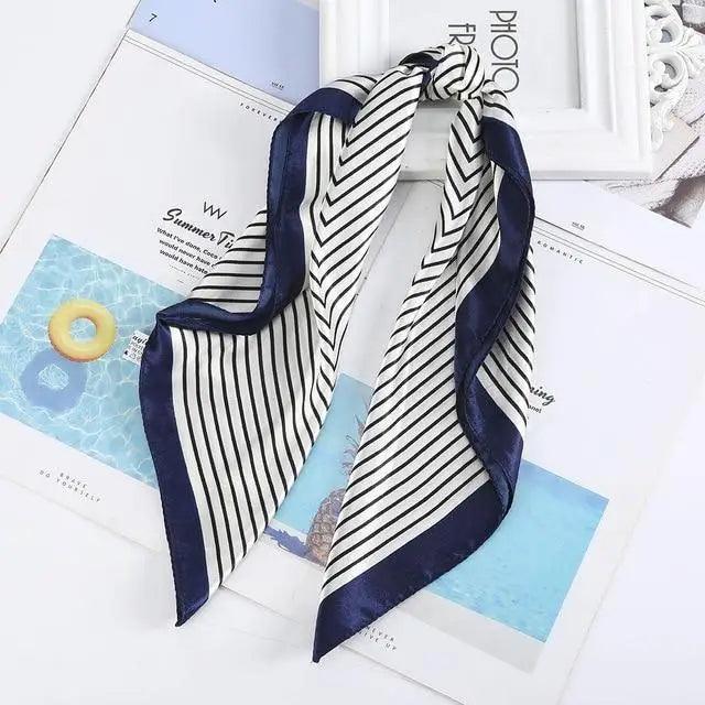 Versatile 60x60cm Silk Scarf - Chic Hair & Neck Accessory for Women - Korvel