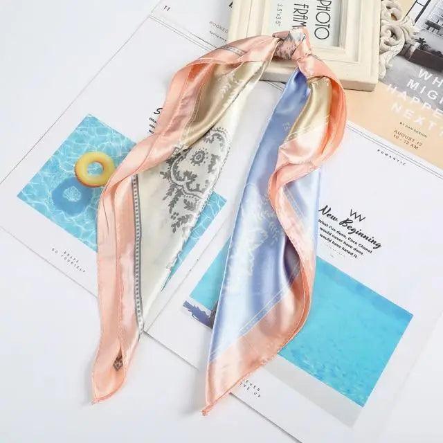 Versatile 60x60cm Silk Scarf - Chic Hair & Neck Accessory for Women - Korvel