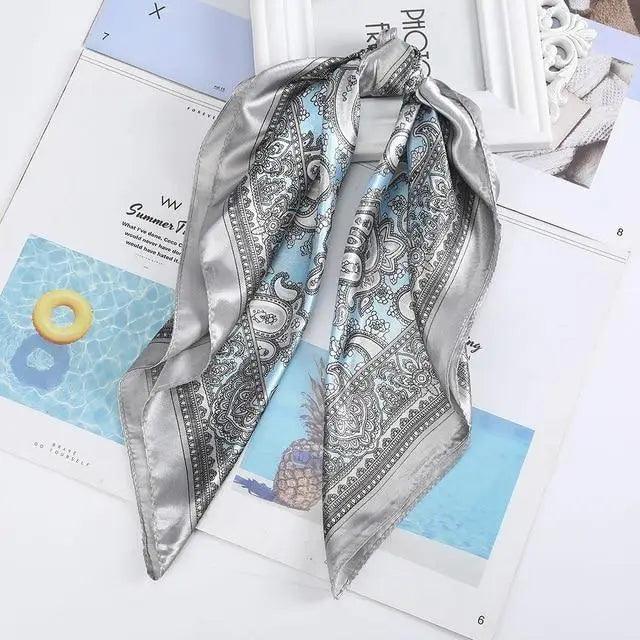 Versatile 60x60cm Silk Scarf - Chic Hair & Neck Accessory for Women - Korvel