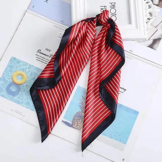 Versatile 60x60cm Silk Scarf - Chic Hair & Neck Accessory for Women - Korvel
