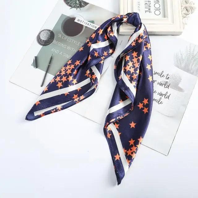 Versatile 60x60cm Silk Scarf - Chic Hair & Neck Accessory for Women - Korvel