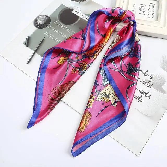 Versatile 60x60cm Silk Scarf - Chic Hair & Neck Accessory for Women - Korvel