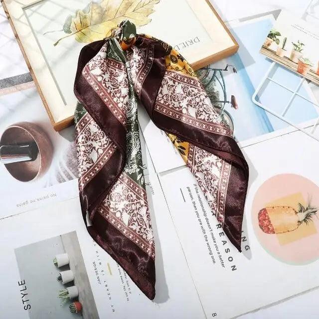 Versatile 60x60cm Silk Scarf - Chic Hair & Neck Accessory for Women - Korvel