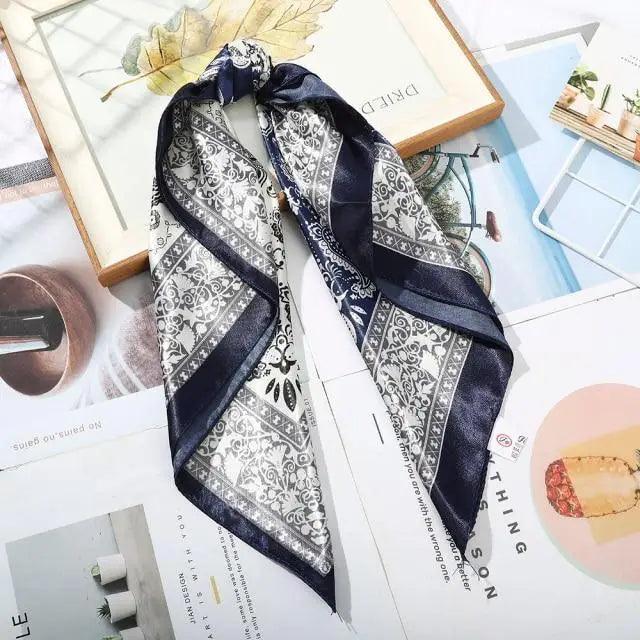 Versatile 60x60cm Silk Scarf - Chic Hair & Neck Accessory for Women - Korvel
