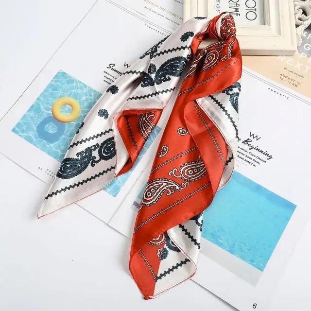 Versatile 60x60cm Silk Scarf - Chic Hair & Neck Accessory for Women - Korvel