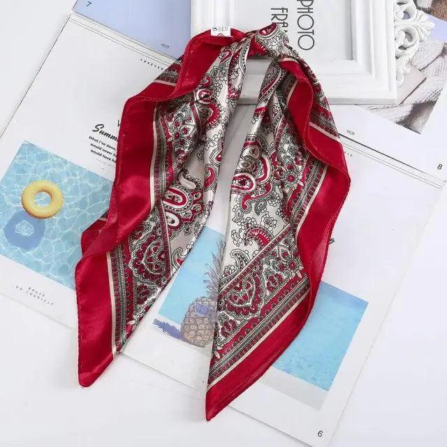 Versatile 60x60cm Silk Scarf - Chic Hair & Neck Accessory for Women - Korvel
