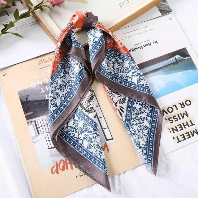 Versatile 60x60cm Silk Scarf - Chic Hair & Neck Accessory for Women - Korvel
