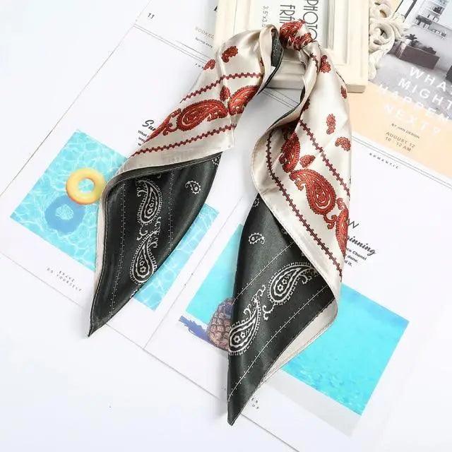 Versatile 60x60cm Silk Scarf - Chic Hair & Neck Accessory for Women - Korvel